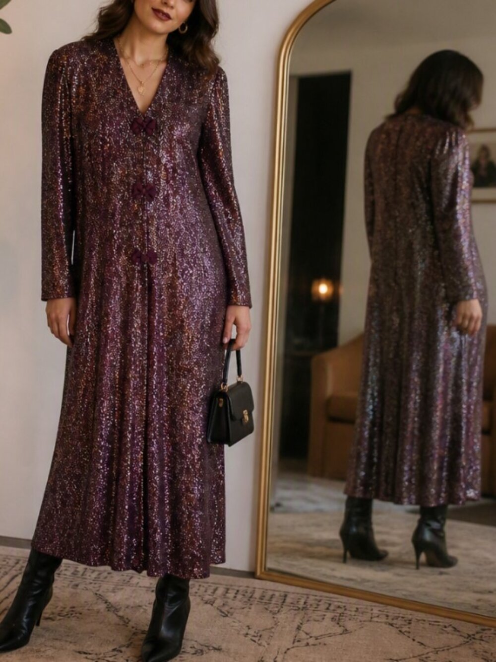 Vintage R&M Richards by Karen Kwong Sparkle Longline Jacket 14 Party Retro Glam